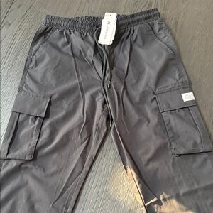 R Jmierr Black Cargo Pants for Men